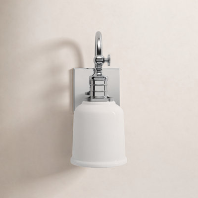 Single Light Glass Dimmable Armed Sconce