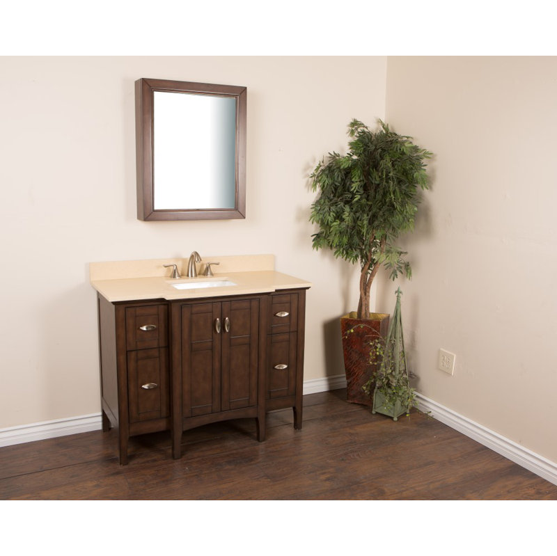 Ensemble de meuble-lavabo de salle de bain simple 45 po, Crème