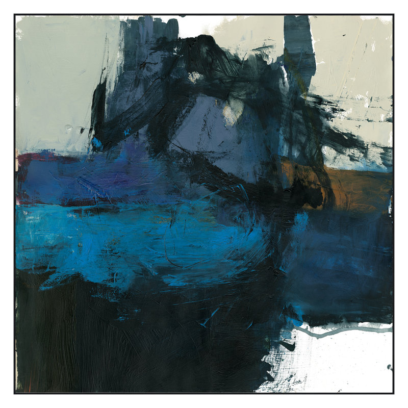 Fall 2021 Upheaval, ensemble encadré sur toile par Bob Hunt, Cadre flottant noir, H 50 po x l 50 po