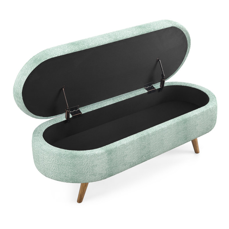 Banc de rangement repose-pieds ovale, Cyan, Vert
