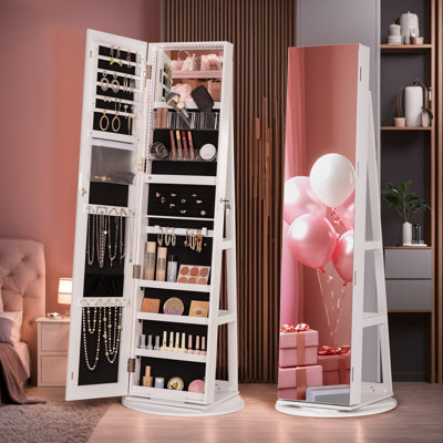 Armoire à bijoux autoportante avec miroir de 22 po de largeur Boush
