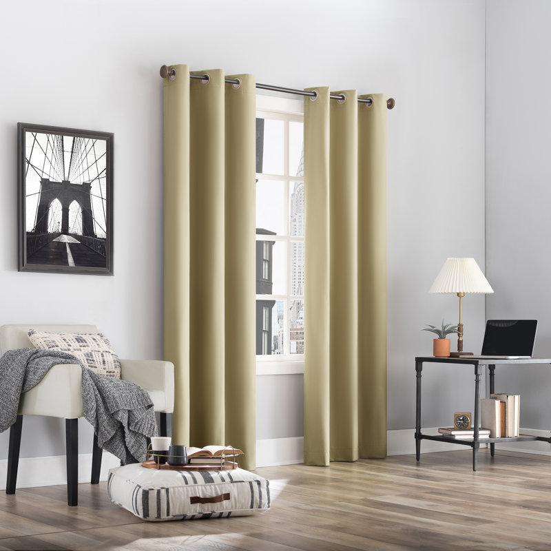 Thermal 100% Blackout Grommet Curtain Panel - Basics by Wayfair™, 40" W x 84" L, Soft Gold