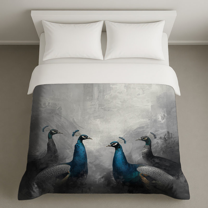 Group Of Peacocks Duvet Covers, King