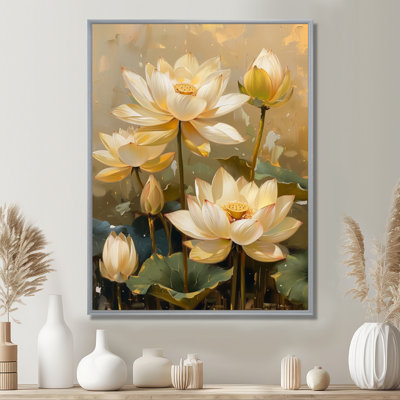 «White Green Blooming Lotus Gardens I», impression d'art mural Lotus