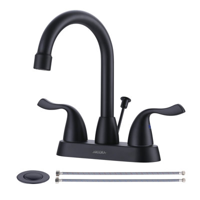 Centerset 2-handle Bathroom Faucet with Drain Assembly