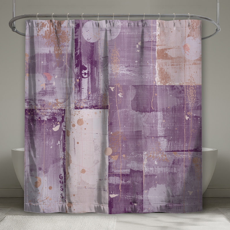 Rideaux de douche superposés à texture abstraite superposés, L 70 po x H 84 po