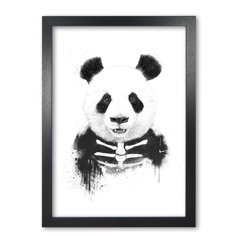 Zombie Panda by Mercedes Lopes Charro - Print, Black Grain, 84 cm H x 59.4 cm W x 5 cm D