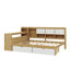 Lit de jour en L en bois avec sept armoires de rangement et deux tiroirs, un lit polyvalent avec une table d'étude intégrée-2083457573-2083457572