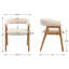 Chaises de salle à manger de style Mid-Century, chaises de salle à manger rembourrées en lin avec dossier courbé et pieds en bois (ensemble de 2)-610376684-610376685