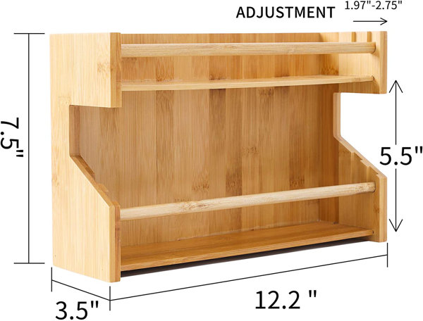 BAMBOO EXPANDABLE 2-TIER SPICE RACK