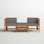 Canapé de patio en acacia avec coussins et repose-pieds-815904569-827148862