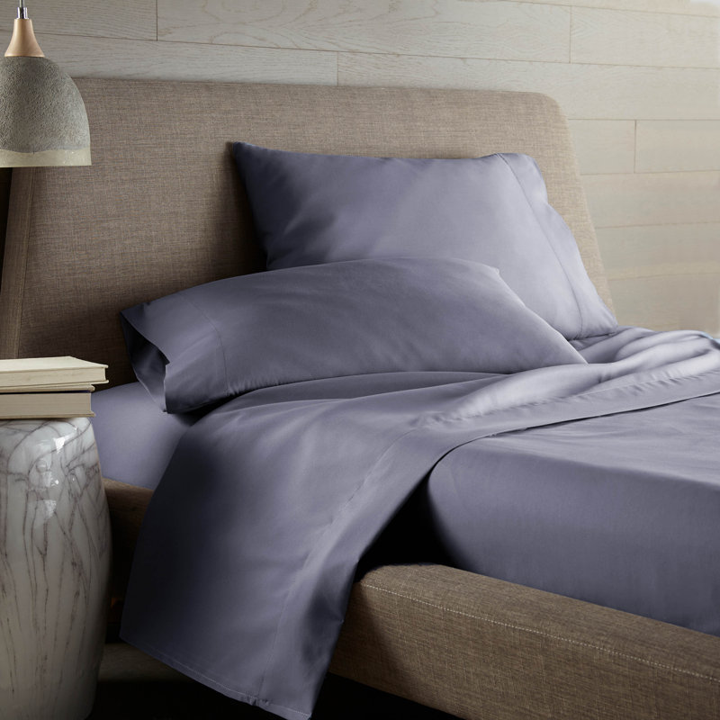 Ensemble de draps 4 pièces en lin bleu denim Southshore Essentials Southshore, Grand, Denim