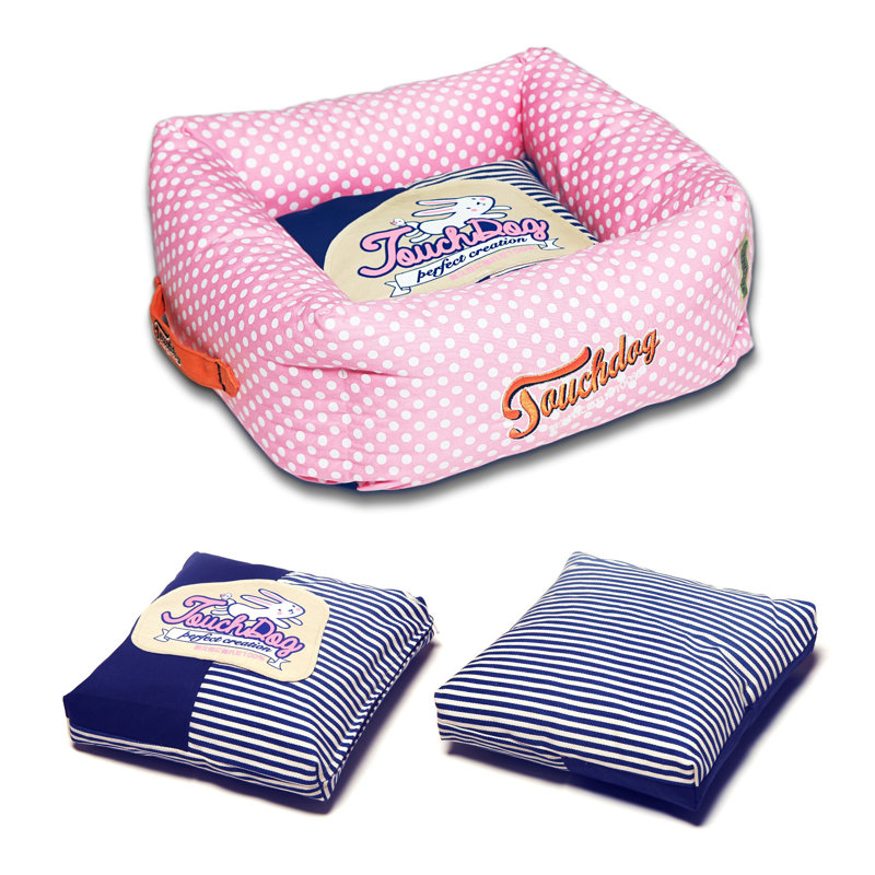 Lit pour chien Touchdog, Grand (l 23,6 po x P 23,6 po x H 9,9 po), Rose