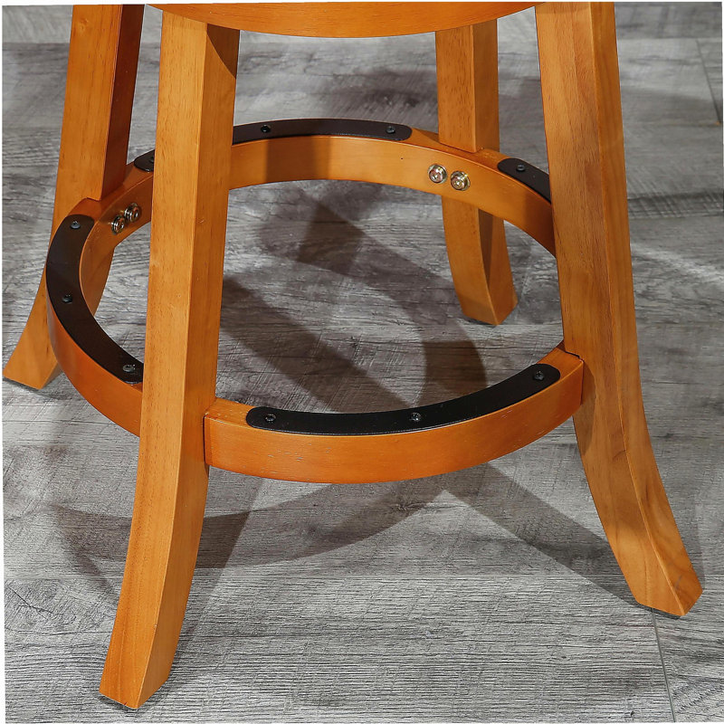 Tabouret de bar 30 po, couleur naturelle, siège en tissu gris anthracite, Noir, Naturel