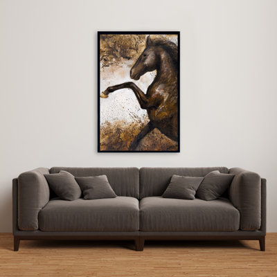 Horse Rushing Into The Soil Print On Canvas