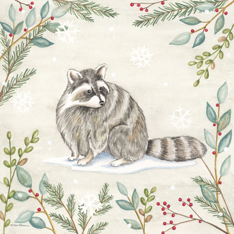 Ranaye Woodland Animals Raccoon par Deb Strain, H 36 po x l 36 po