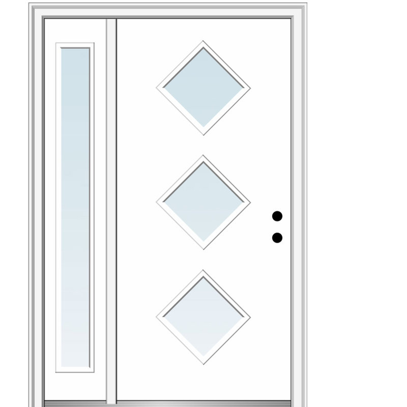 50"x80" Clear Glass Left-Hand Inswing Primed Fiberglass Door