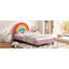 Lit plateforme tapissier simple Rainbow Design pour lit princesse pour garçons et filles, adolescents, coloré et rose