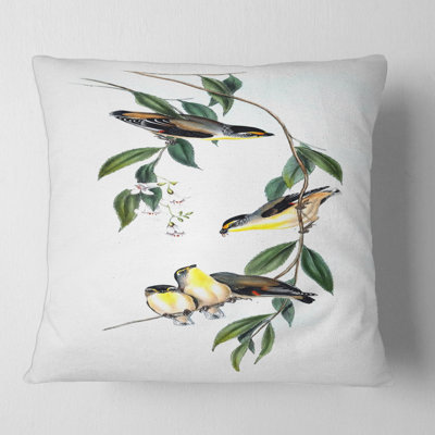 Vintage Bird III - Traditional Printed Pillow