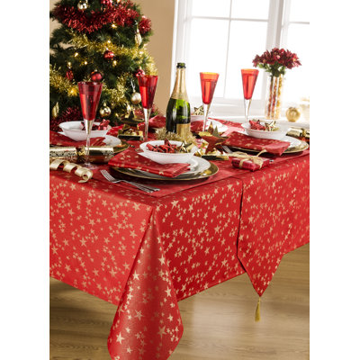 Stars Christmas Table Cloth 52 X 90"