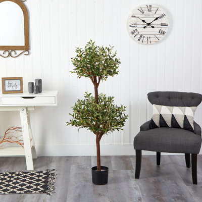 53'' Faux Olive Tree Topiary in Pot