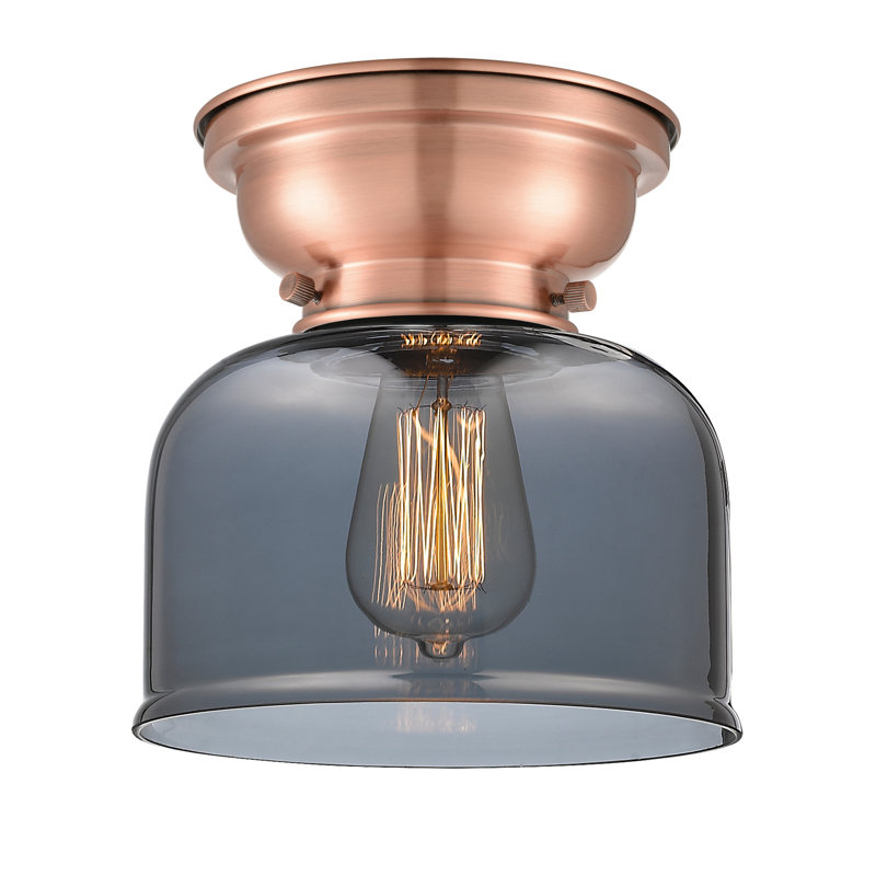 Plafonnier encastré 8 lumières Moody, Ampoule non incluse, Plaqué couleur fumée, Cuivre antique