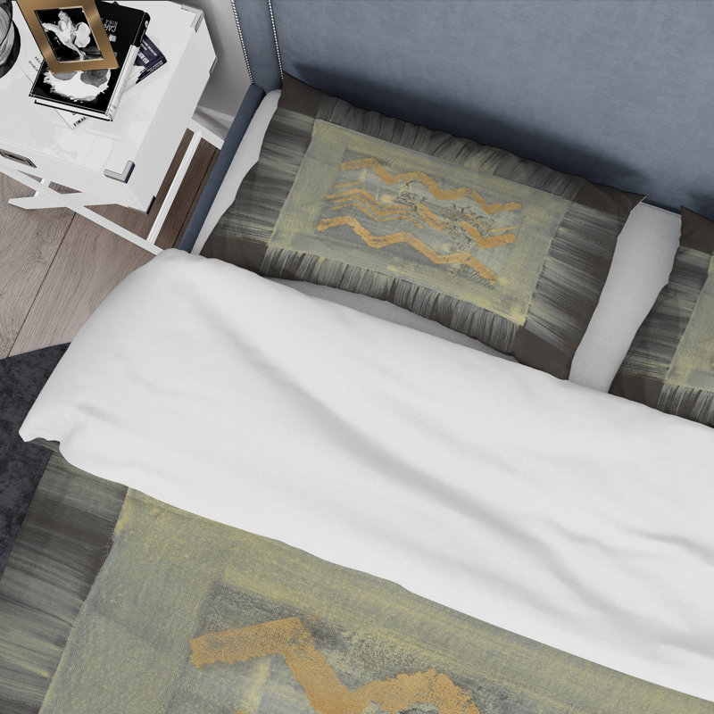 Glam Abstract I - Ensemble de housse de couette transitionnel - Microfibre de polyester, Housse simple + 1 taie décorative