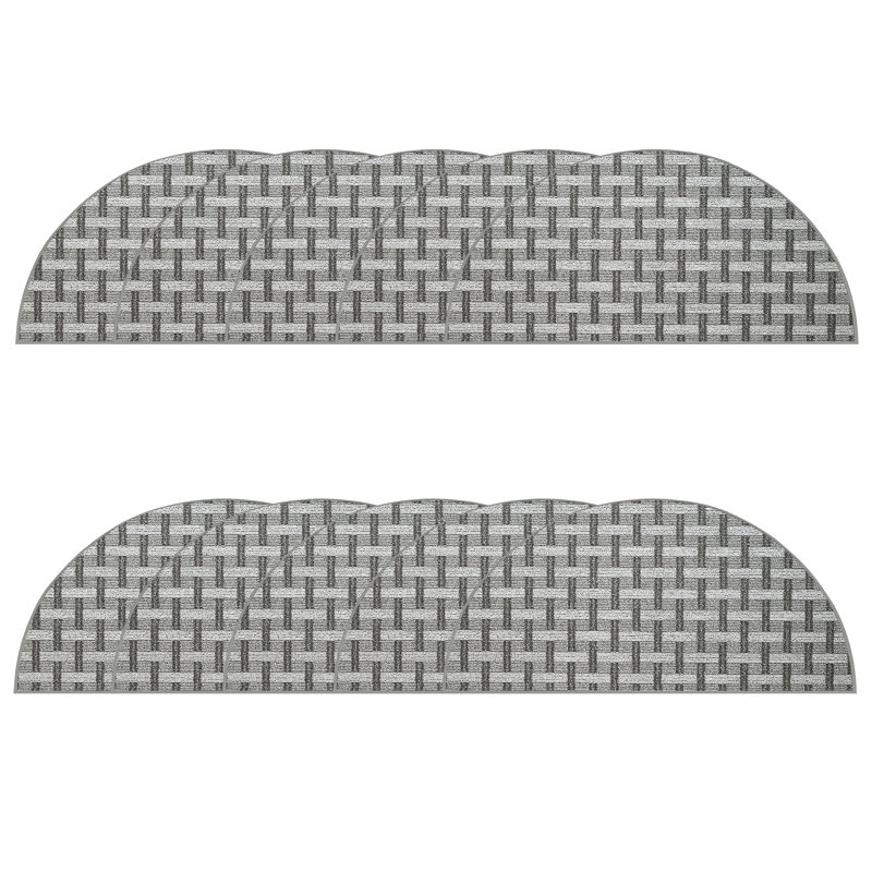 Ensemble de tapis intérieur / extérieur en polyester Akrivi, Demi-cercle 1 pi 6 po x 3 pi