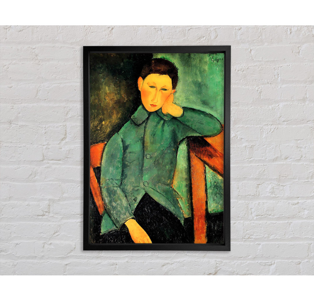 Modigliani Boy In A Blue Jacket - Einzelner Bilderrahmen Kunstdrucke auf Leinwand