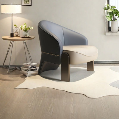 Fauteuil décontracté en similicuir léger et luxueux