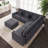 6-Piece Modular Corduroy Sectional Sofa with Ottoman, Reconfigurable Couch Sectional for Living Room, Bedroom, Office-191823602-192082826