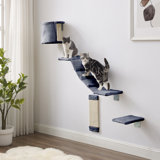 Sam's Pets Addison Wall Climber Cat Tree In Grey-multi Level -scratch Post -soft Material For Comfort -ideal For Cats Of All Life Stages