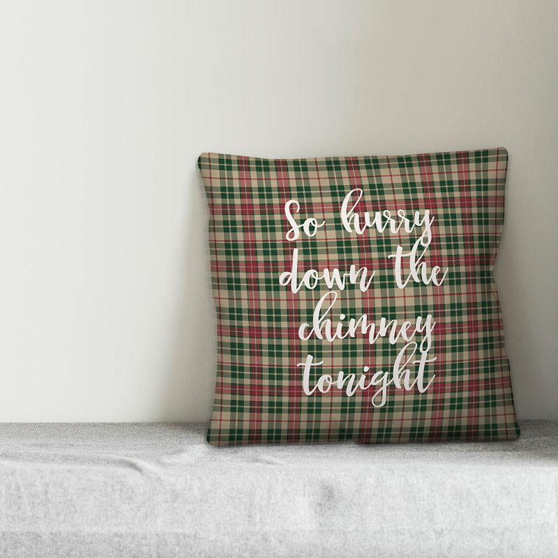  Coussin décoratif à carreaux So Hurry Down the Chimney, Housse de coussin