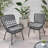 Grey Open Chair With Iron Structure And Stain Seat Cushion Robust Support