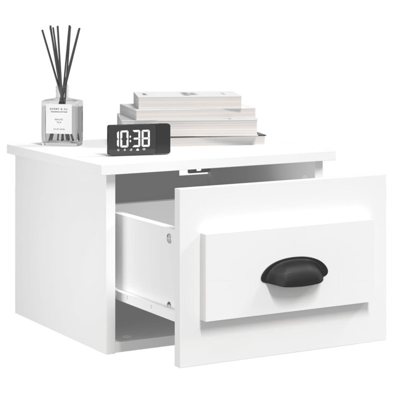 42cm W Bedside Table, White