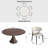 Solid Wood Mid-Century Round Pedestal Kitchen Dining Table Set With Free Leather Upholstered Solid Wood Side Chairs (Set Of 4/6)-1882628427-1882628436