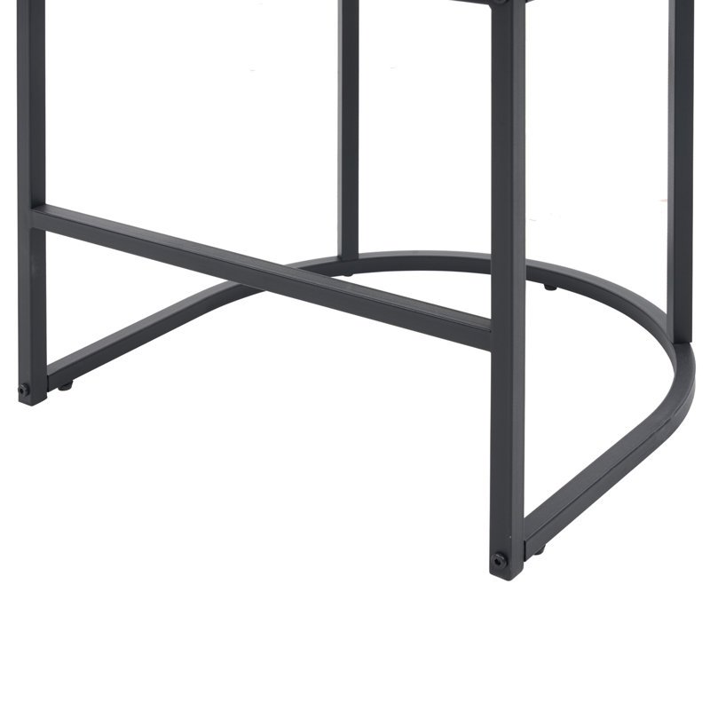Tabouret de bar 27 po H, Noir, Blanc