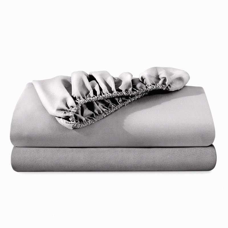UltraSoft Deep Pocket Fitted Sheets - 2 Pack Premium 1800 Microfiber Wrinkle Resistant Bedding Set in Light Grey - Luxurious Bed Linens