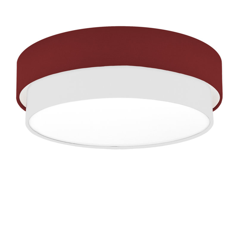 Elanaz Flush Mount, Dark Red, White