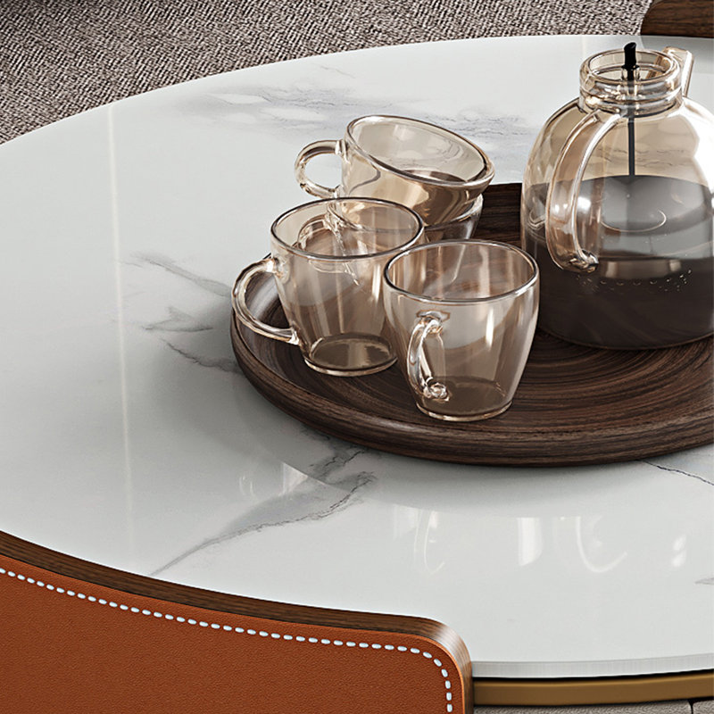 Table ronde légère et luxueuse, H 11,8 po x L 35,4 po x l 35,4 po