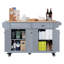 Îlot de cuisine avec comptoir en bois d'hévéa-1836679264