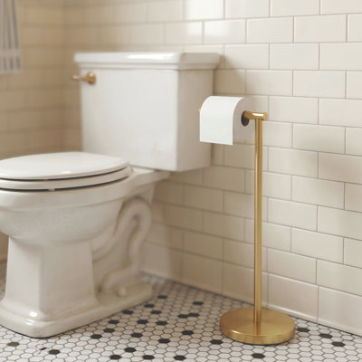 KES Freestanding Toilet Paper Holder with Weighted Base 26" H SUS304 Stainless Steel