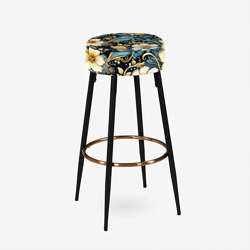 Ensemble de 2 tabourets de bar dorés à motif cachemire Splendor