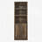 1 Doors Bookshelf with USB Port and 3 Open Shelves Bookcase Side Cabinet Storage Shelves, Rustic Brown-154540616