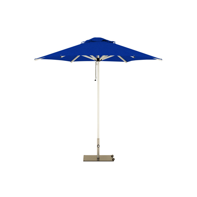 Mistral Round Market Umbrella, CBS + 2" Galvanized Tube, Pewter, 9'10"