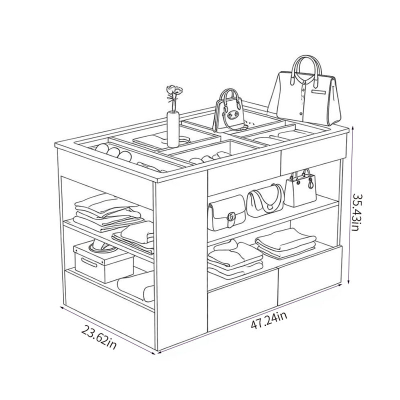 Vitrine de luxe moderne avec tiroirs de rangement, aucun assemblage requis pour la vente au détail de bijoux, de cosmétiques et de boutiques