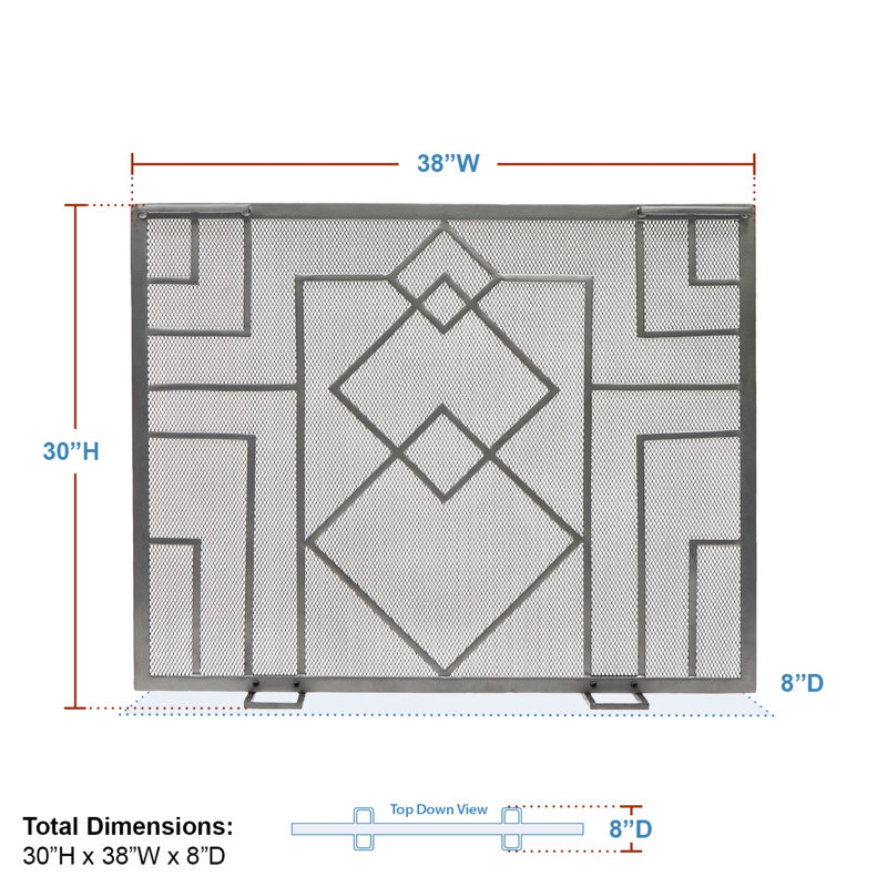 Alassandra Iron Fireplace Screen, Small