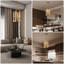 Lustre 4 lumières avec abat-jour en verre-1190579634