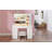 Vanity Desk Set With Large Led Lighted Mirror, Makeup Table With 7 Drawers,glass Tabletop Vanity Desk With Cabinet(glass Tabletop)