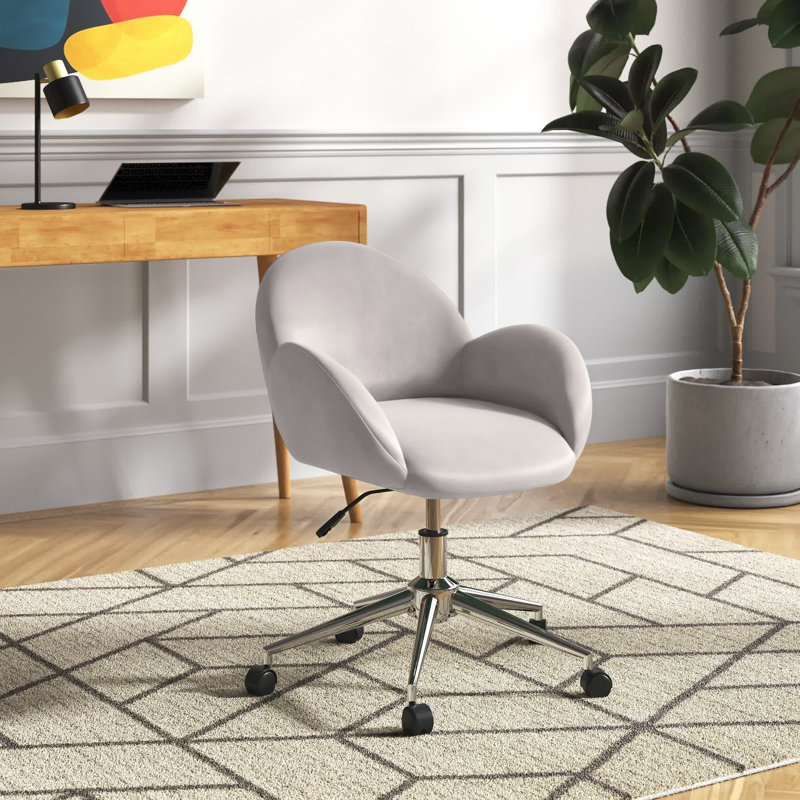 Velvet Office Chair, Grey